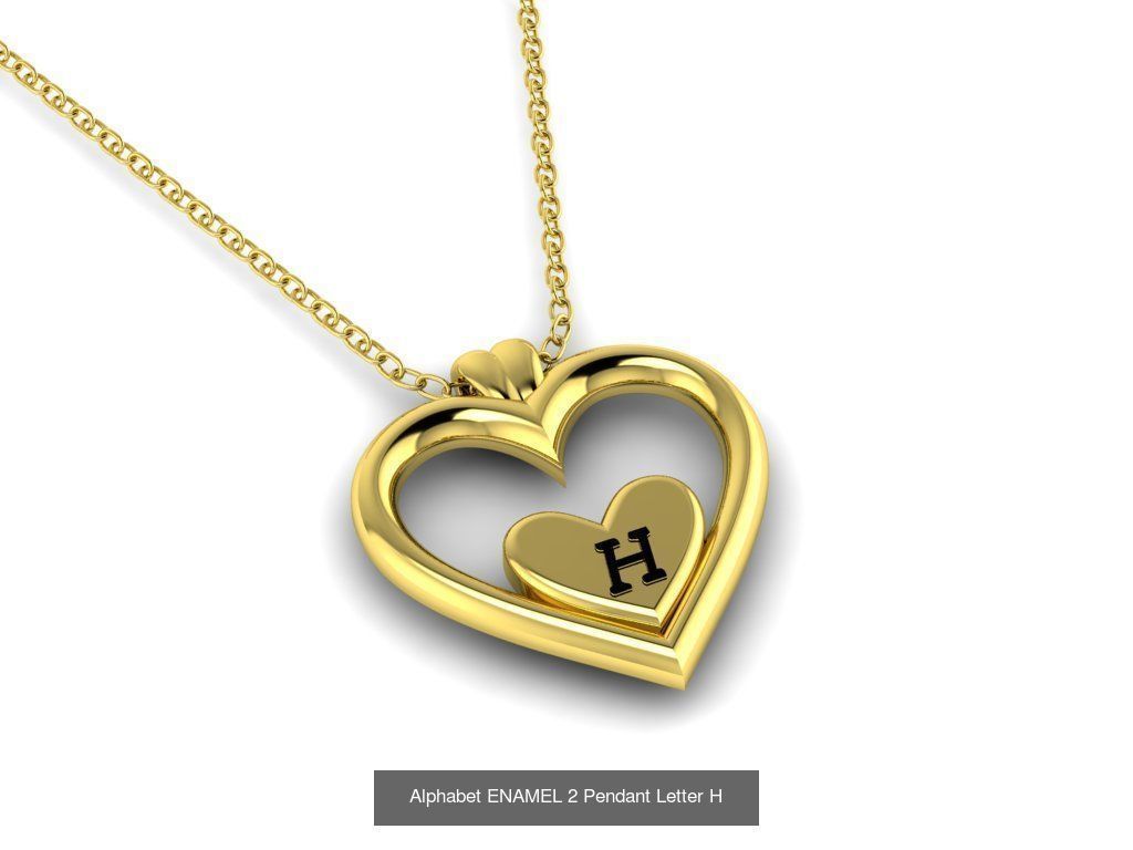 Alphabet ENAMEL 2 Pendant Letters COLLECTION _10