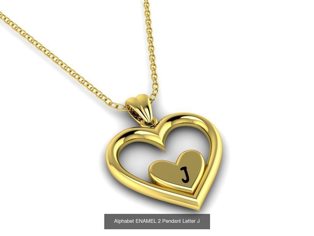 Alphabet ENAMEL 2 Pendant Letters COLLECTION _12