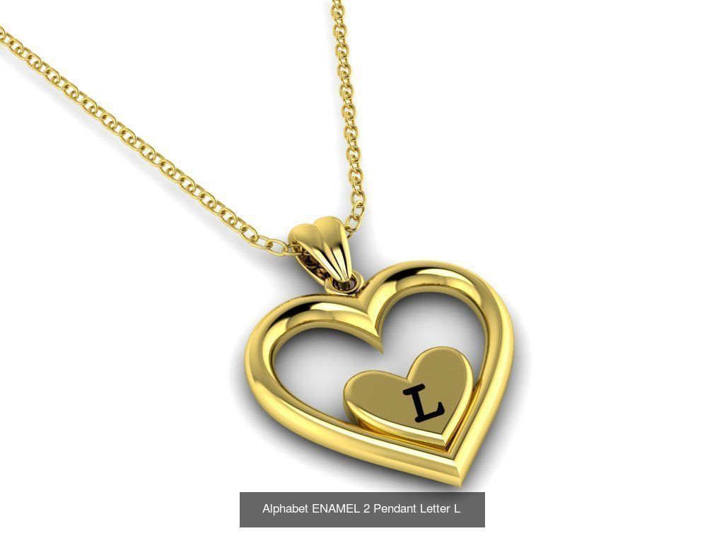 Alphabet ENAMEL 2 Pendant Letters COLLECTION _14