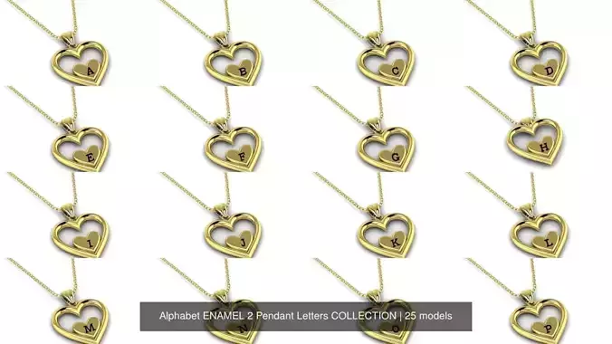 Alphabet ENAMEL 2 Pendant Letters COLLECTION 