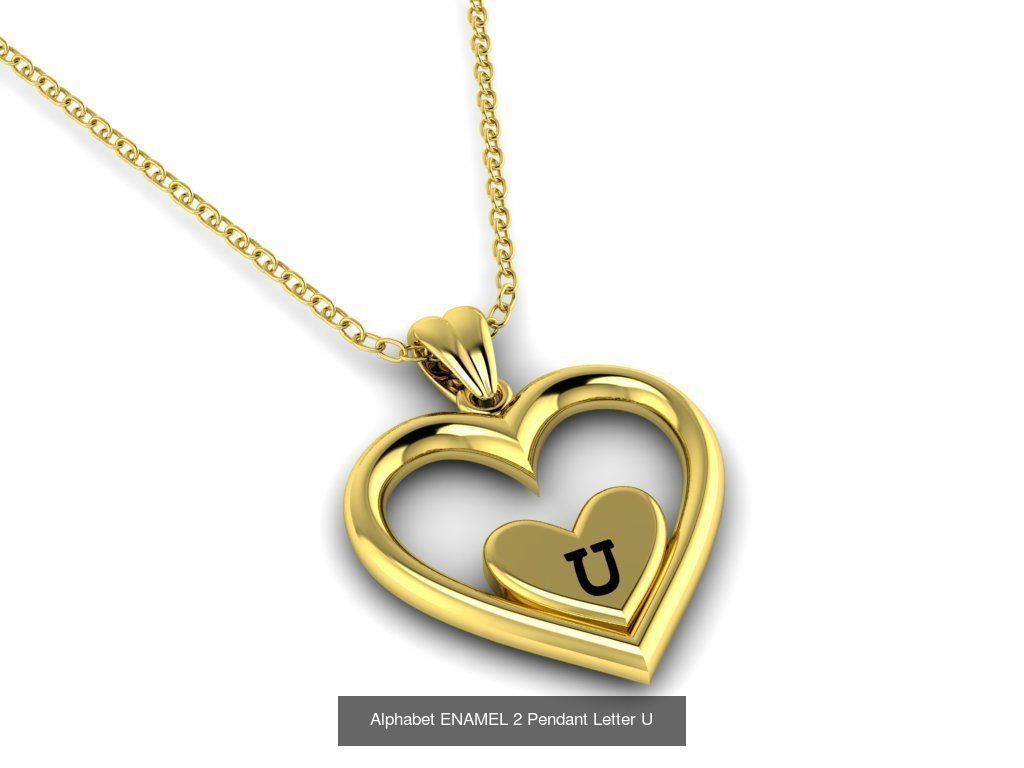 Alphabet ENAMEL 2 Pendant Letters COLLECTION _22