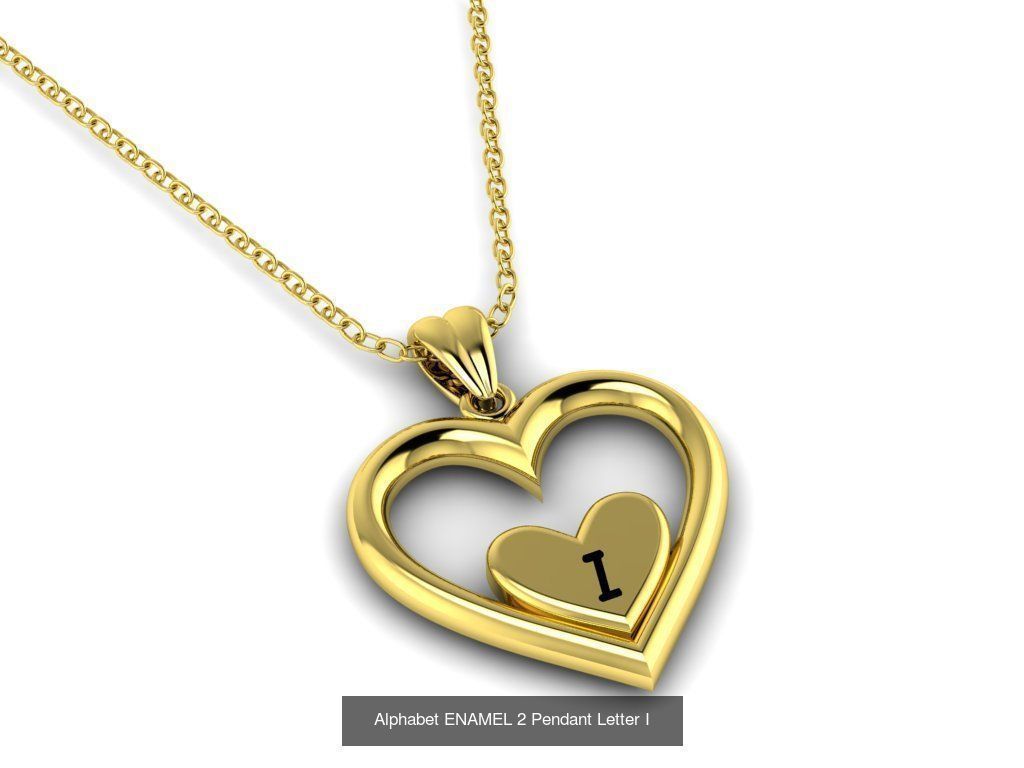 Alphabet ENAMEL 2 Pendant Letters COLLECTION _11