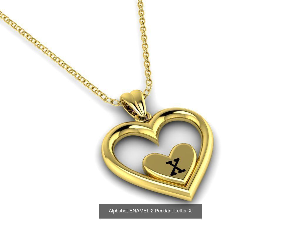Alphabet ENAMEL 2 Pendant Letters COLLECTION _25