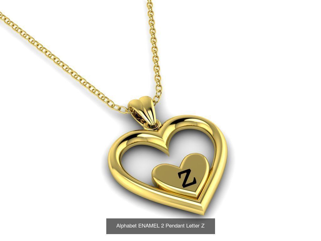 Alphabet ENAMEL 2 Pendant Letters COLLECTION _27