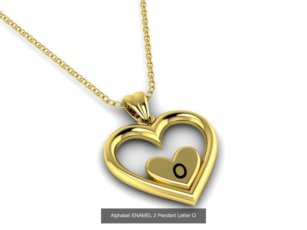 Alphabet ENAMEL 2 Pendant Letters COLLECTION _17