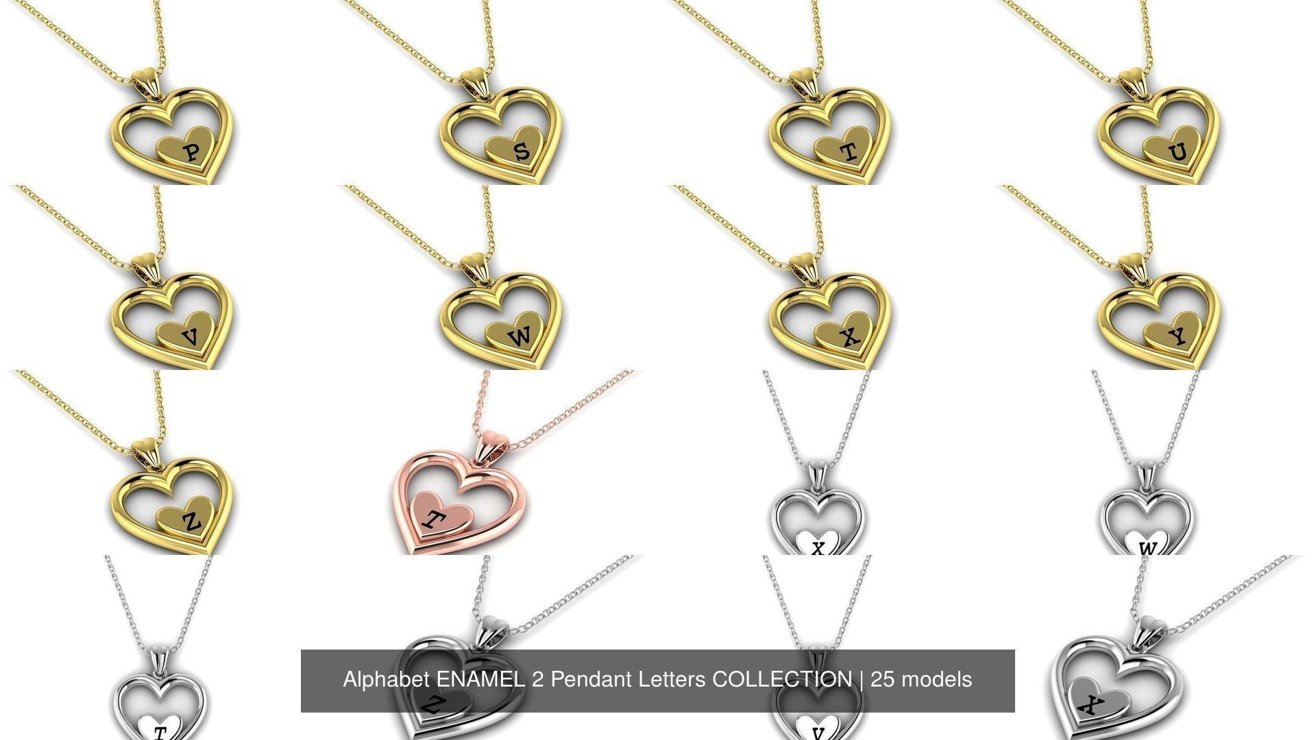 Alphabet ENAMEL 2 Pendant Letters COLLECTION _2
