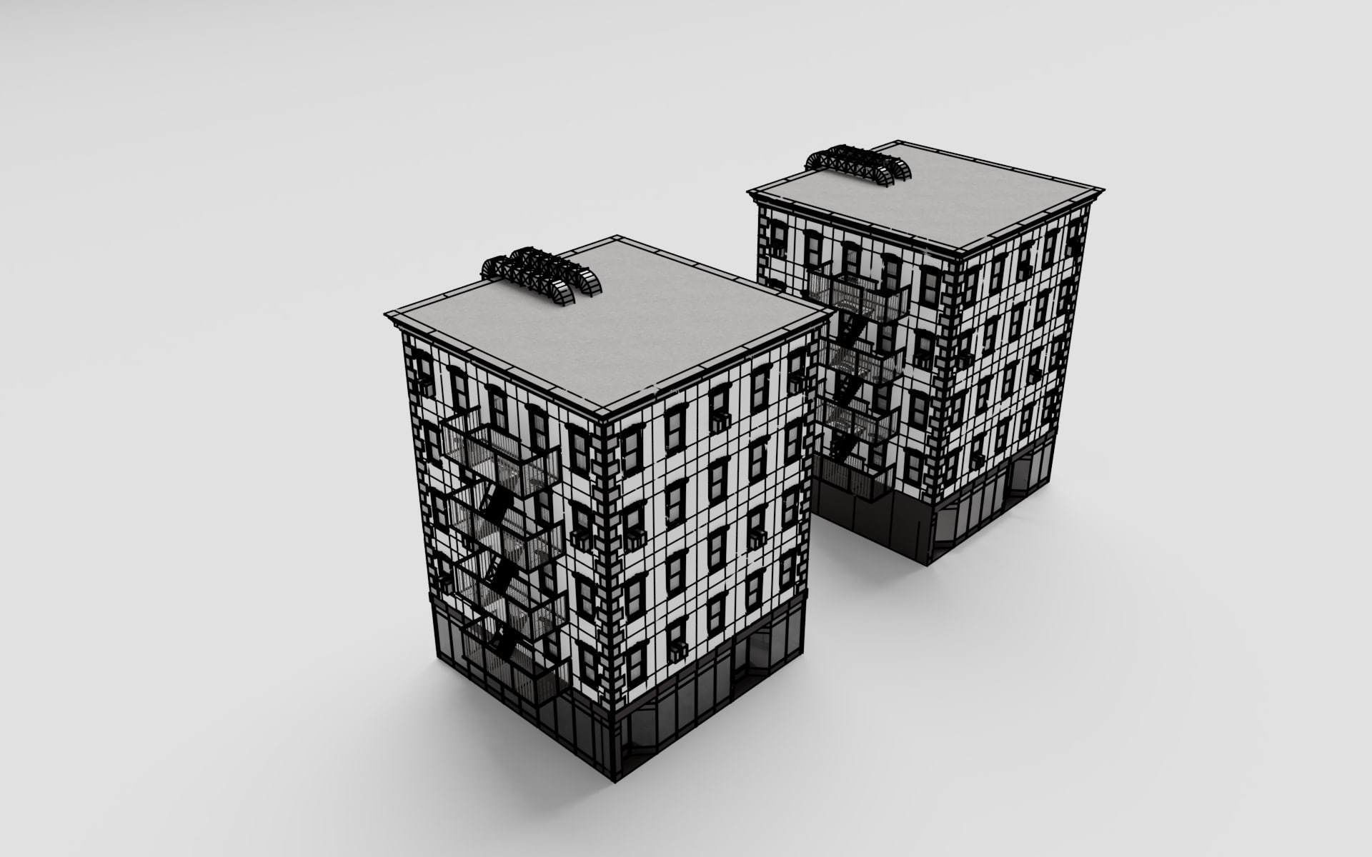  New York Downtown Modular Building 3D model_15