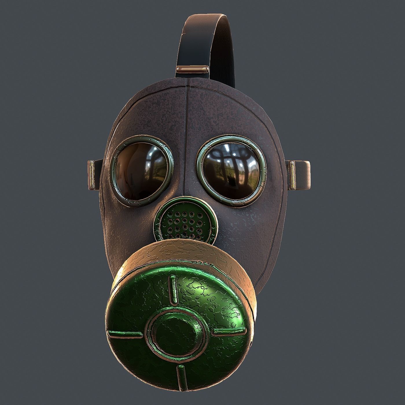 Gas mask helmet 3d model scifi Low-poly Low-poly 3D model_9