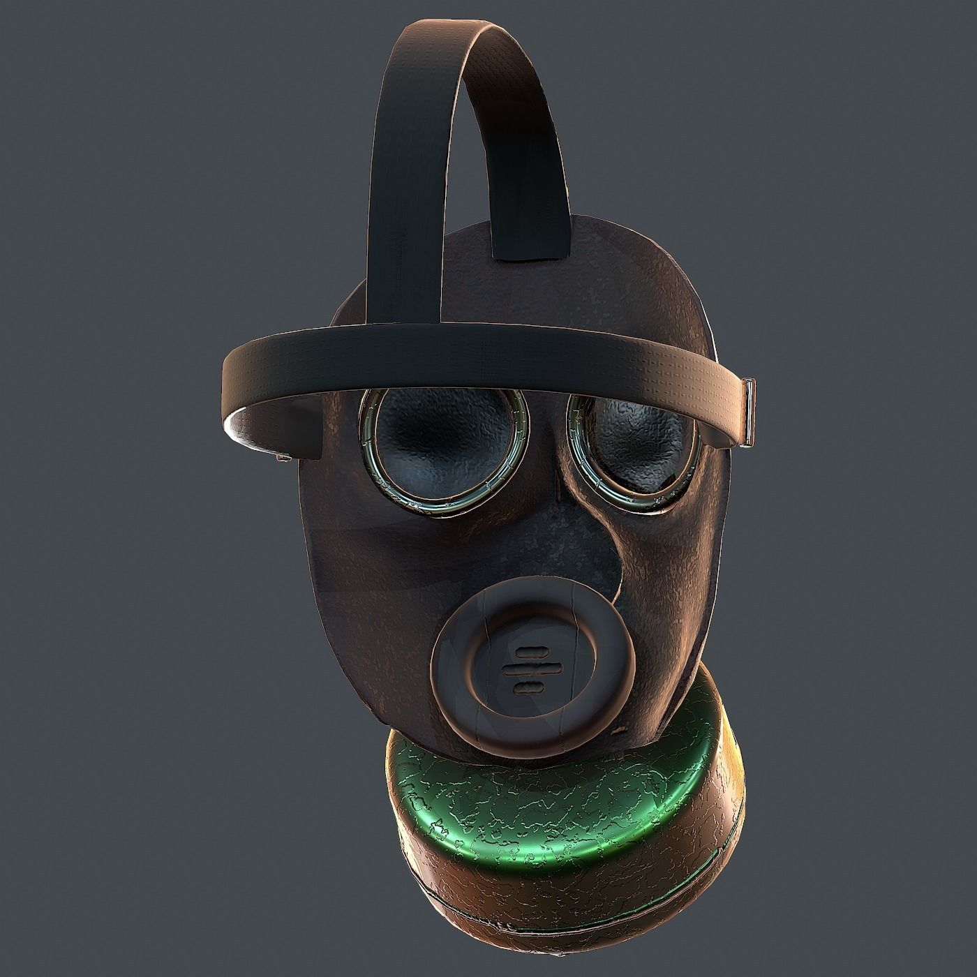 Gas mask helmet 3d model scifi Low-poly Low-poly 3D model_5