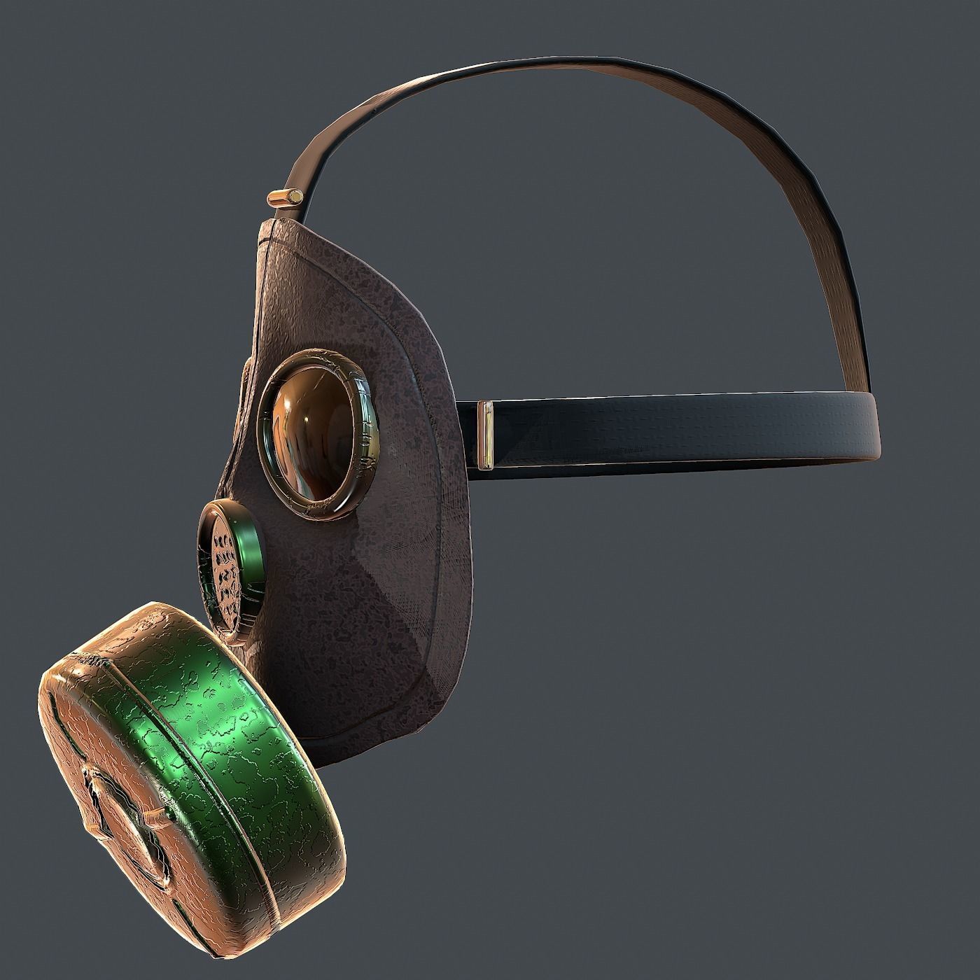 Gas mask helmet 3d model scifi Low-poly Low-poly 3D model_7