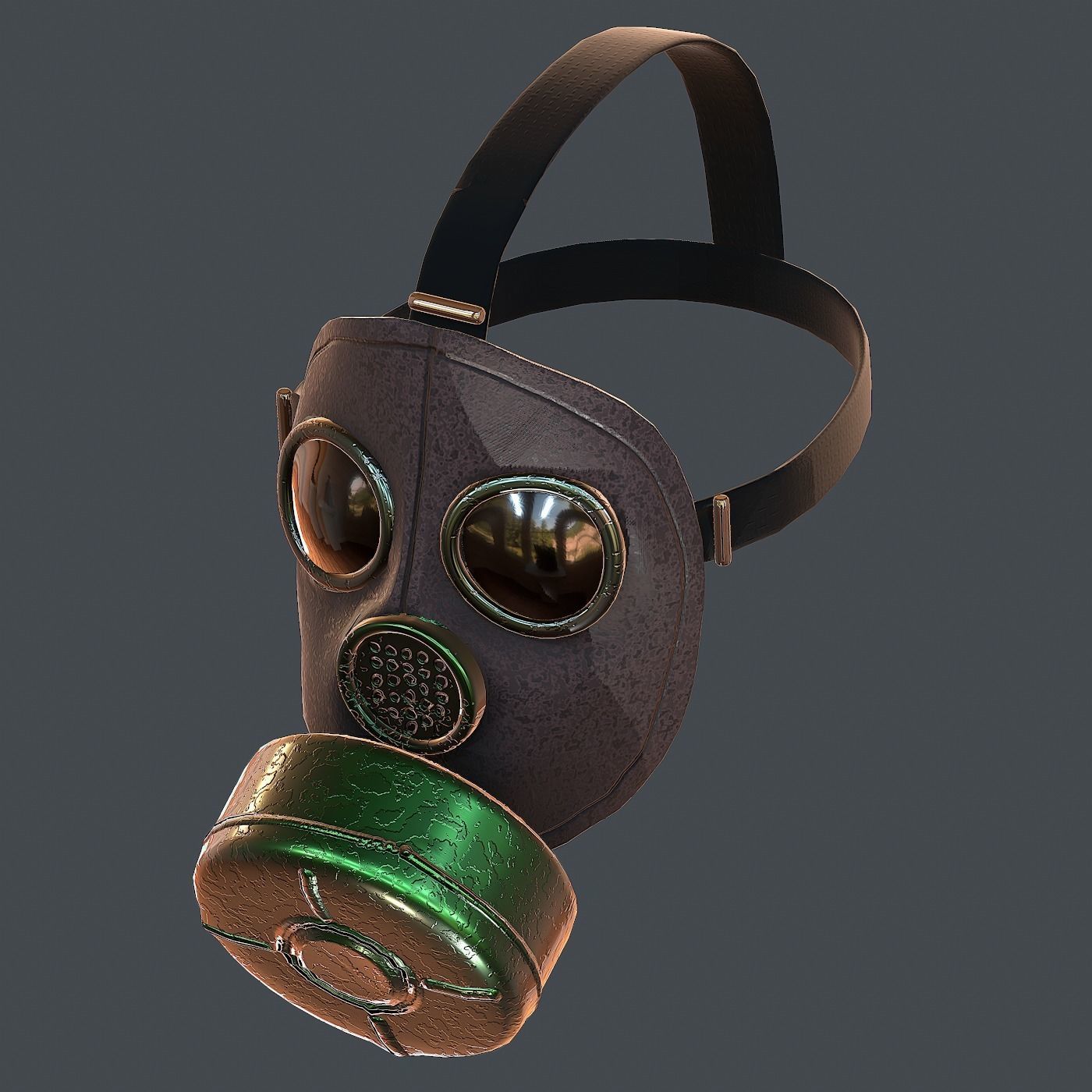 Gas mask helmet 3d model scifi Low-poly Low-poly 3D model_8