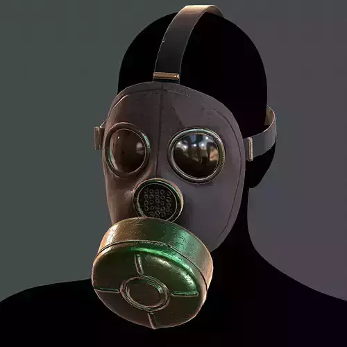 Gas mask helmet 3d model scifi Low-poly 