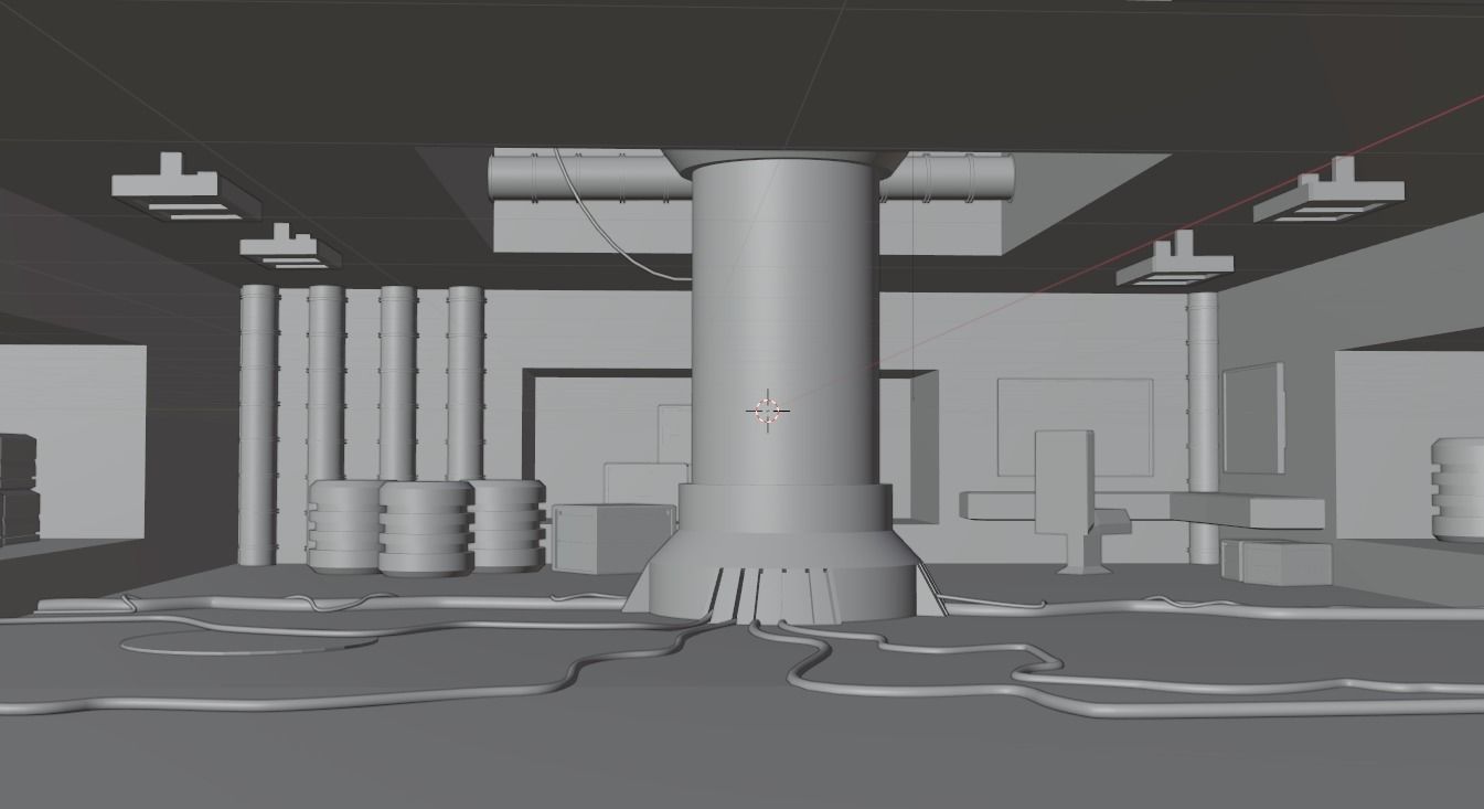 Sci-fi laboratory room environment model Low-poly 3D model_5