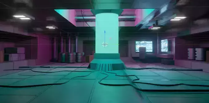 Sci-fi laboratory room environment model