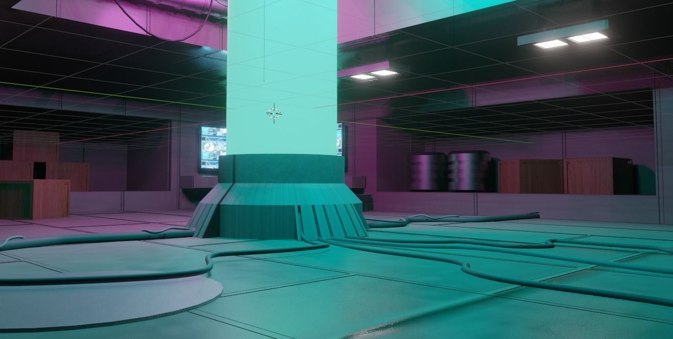 Sci-fi laboratory room environment model Low-poly 3D model_3