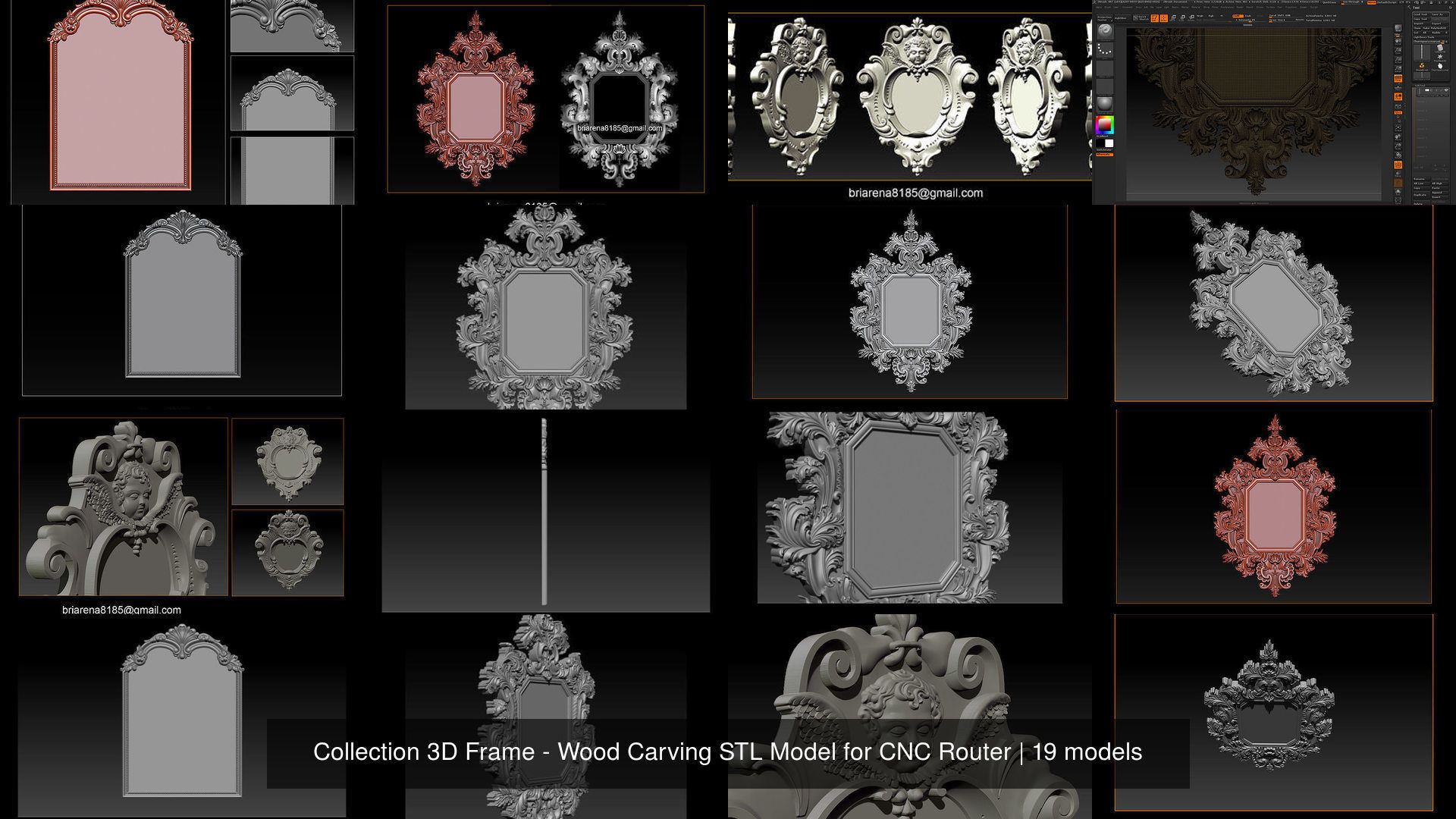 Collection 3D Frame - Wood Carving STL Model for CNC Router _4