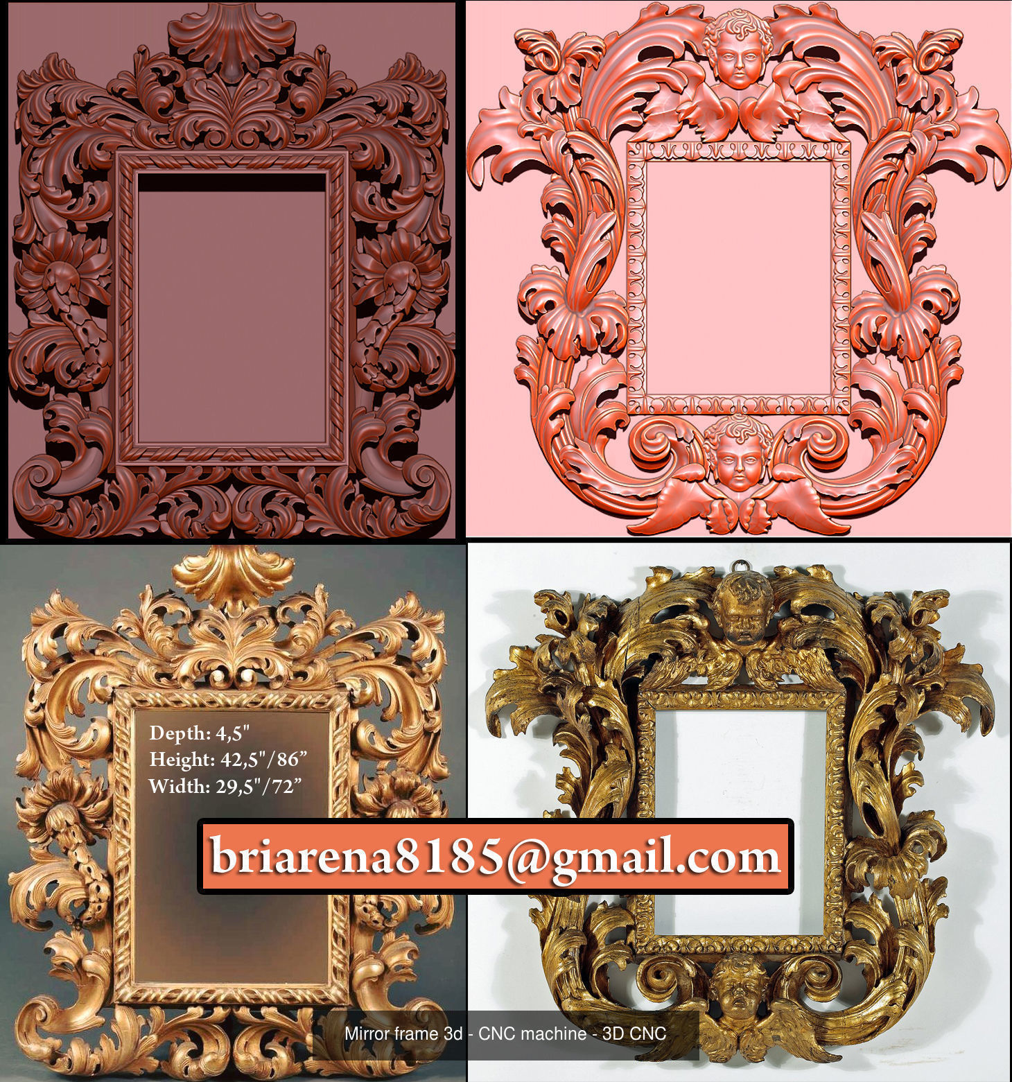 Collection 3D Frame - Wood Carving STL Model for CNC Router _9