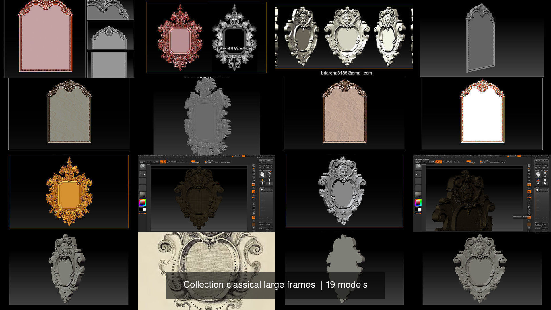 Collection 3D Frame - Wood Carving STL Model for CNC Router _5