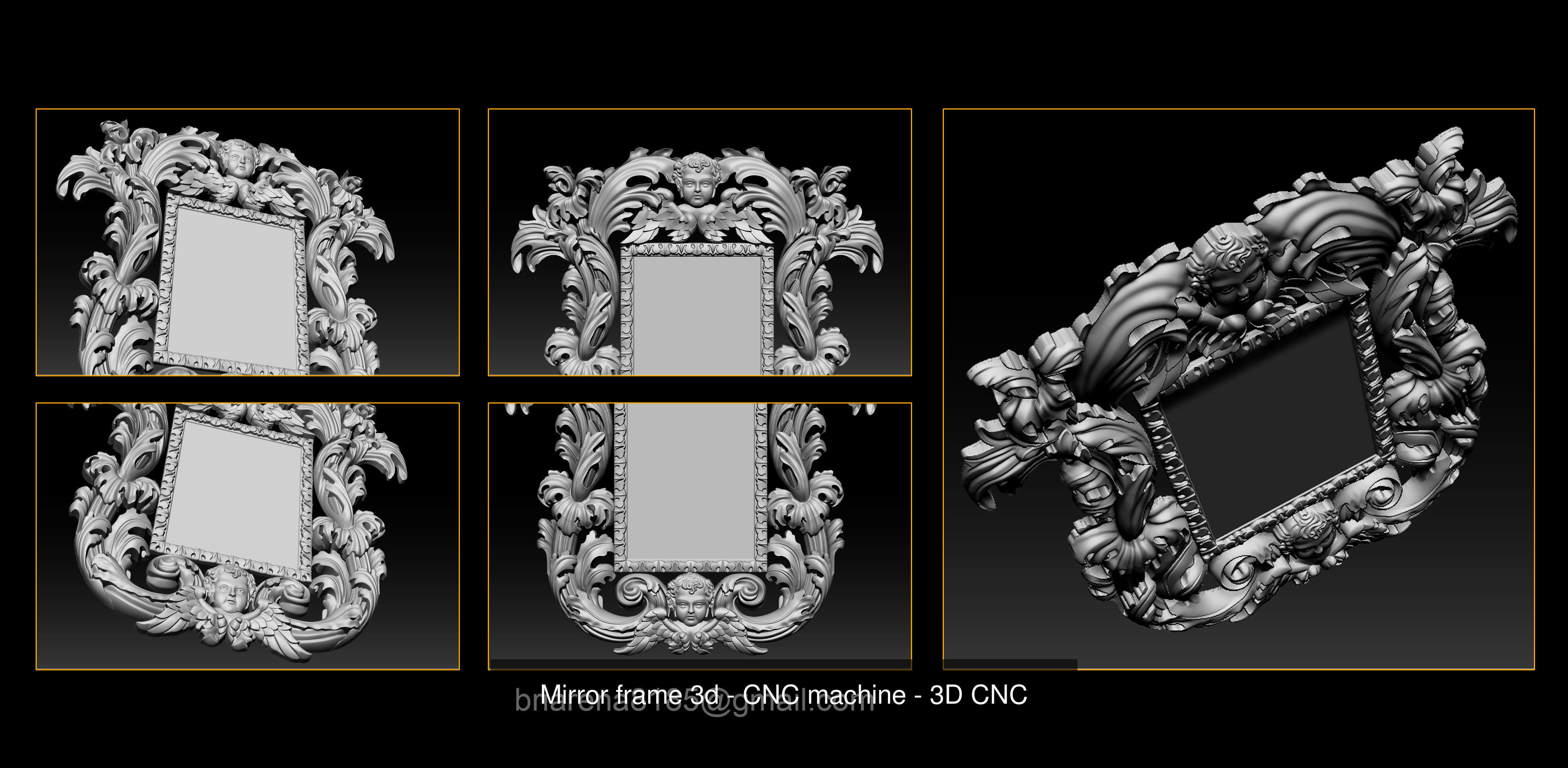 Collection 3D Frame - Wood Carving STL Model for CNC Router _19