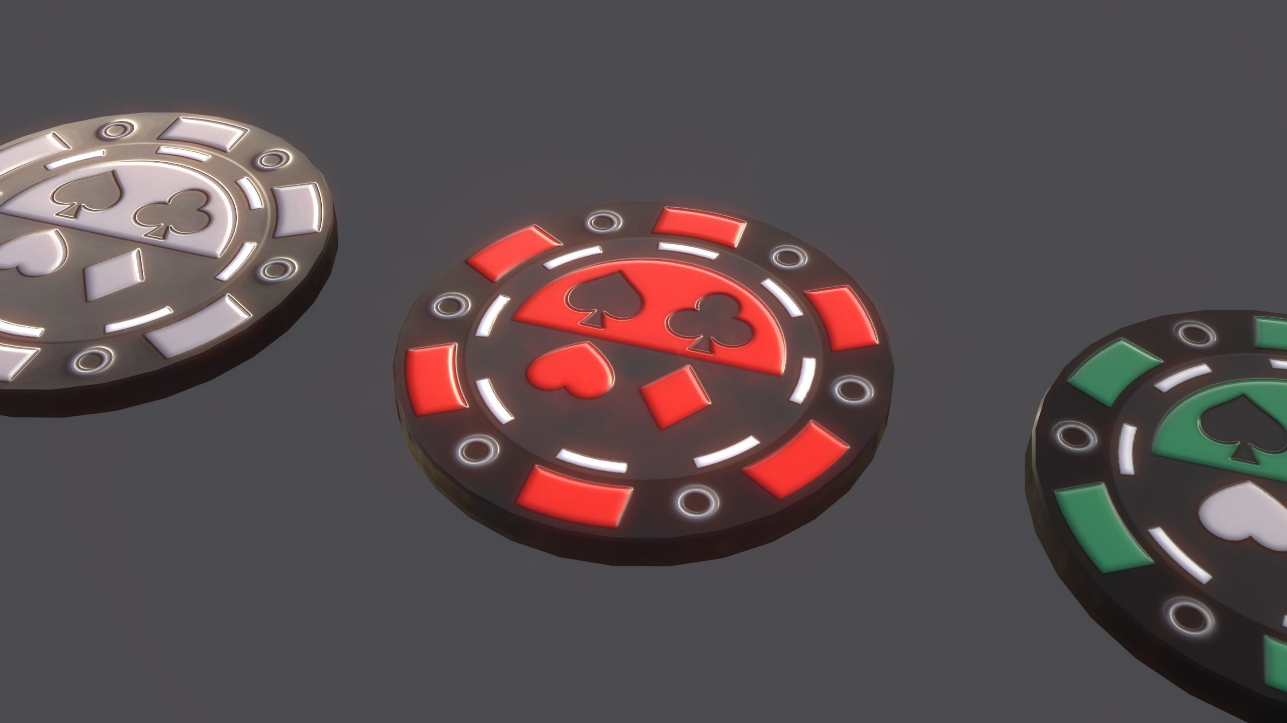 Poker Chips Low-poly 3D model_2