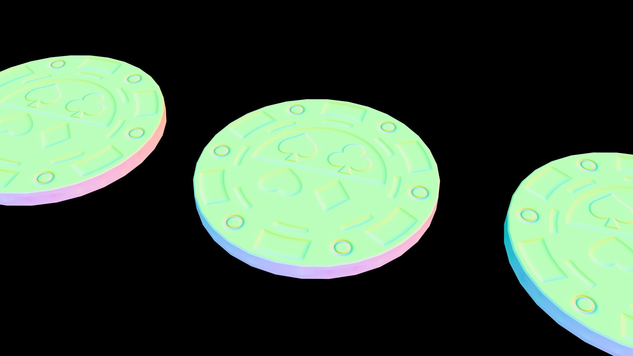 Poker Chips Low-poly 3D model_12