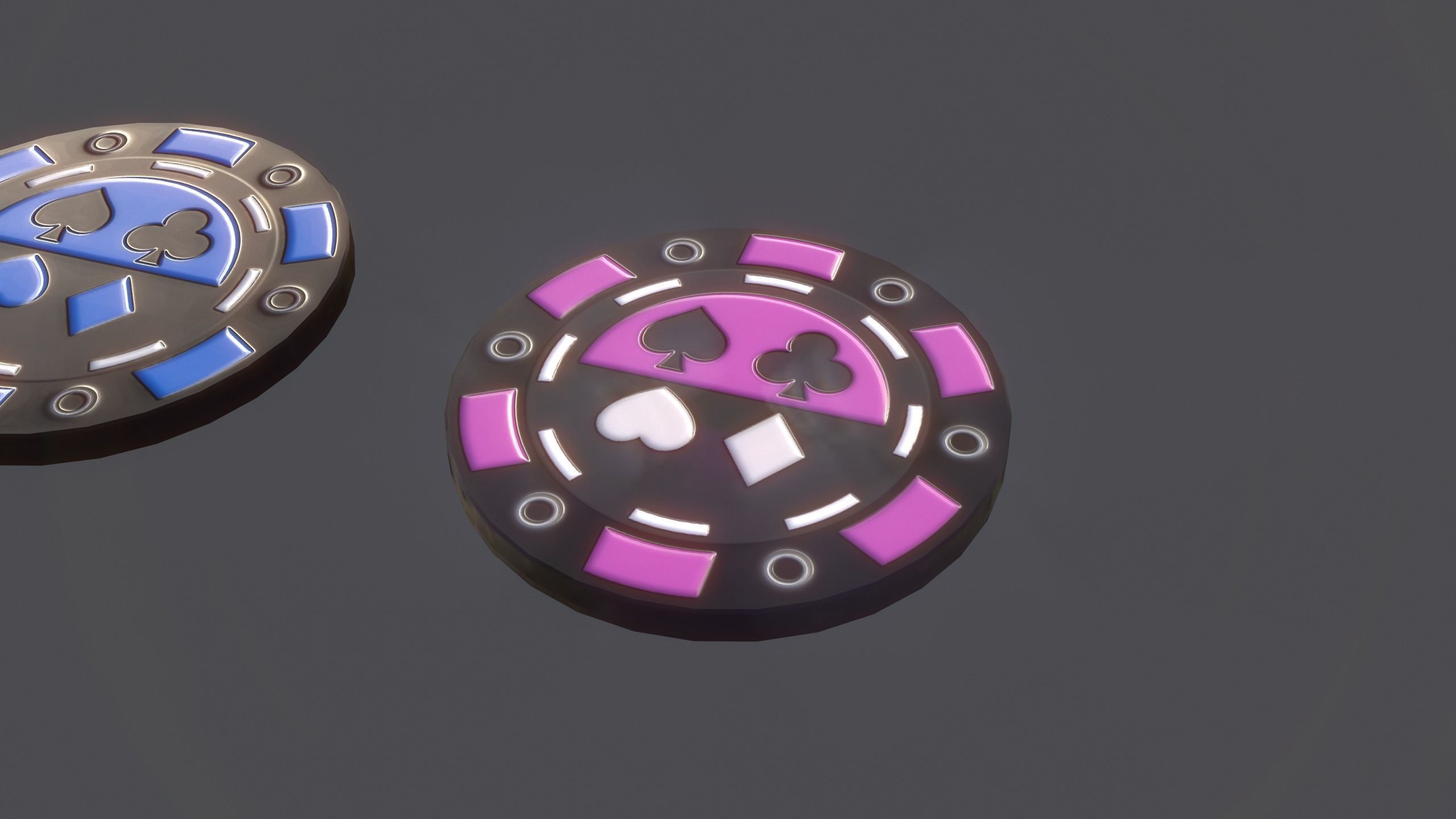 Poker Chips Low-poly 3D model_5