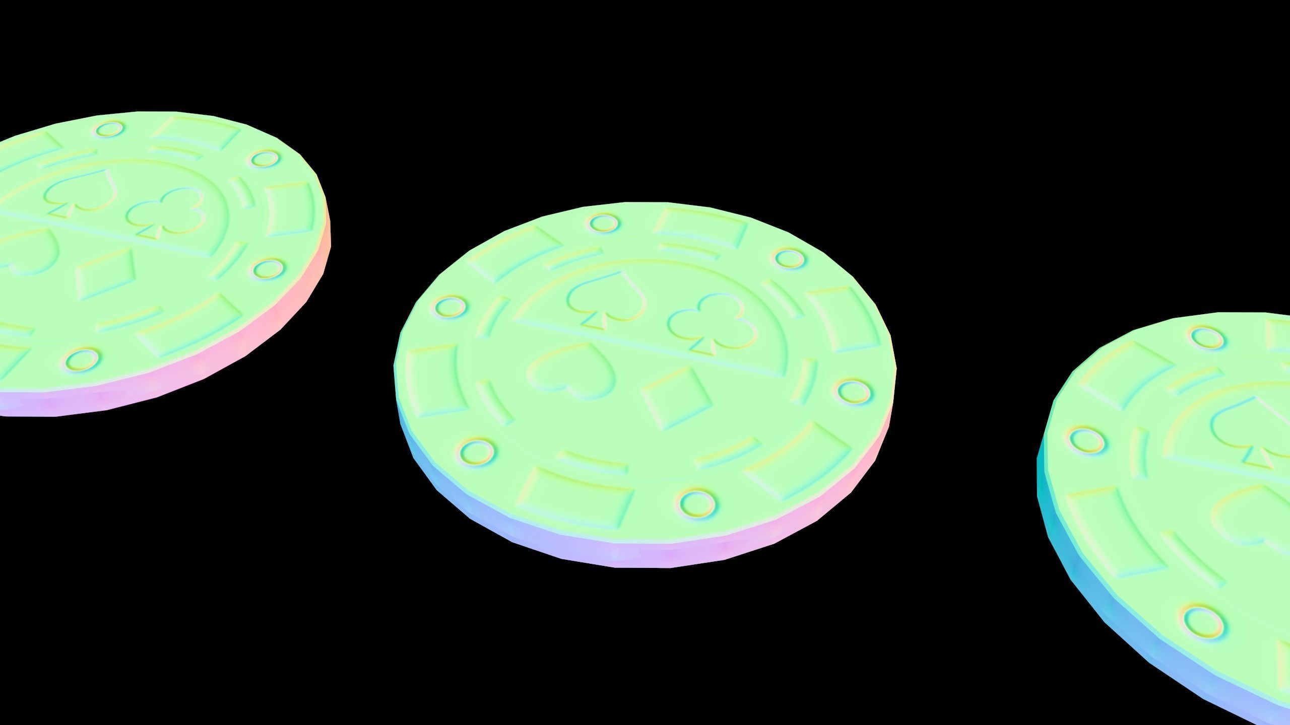 Poker Chips Low-poly 3D model_13