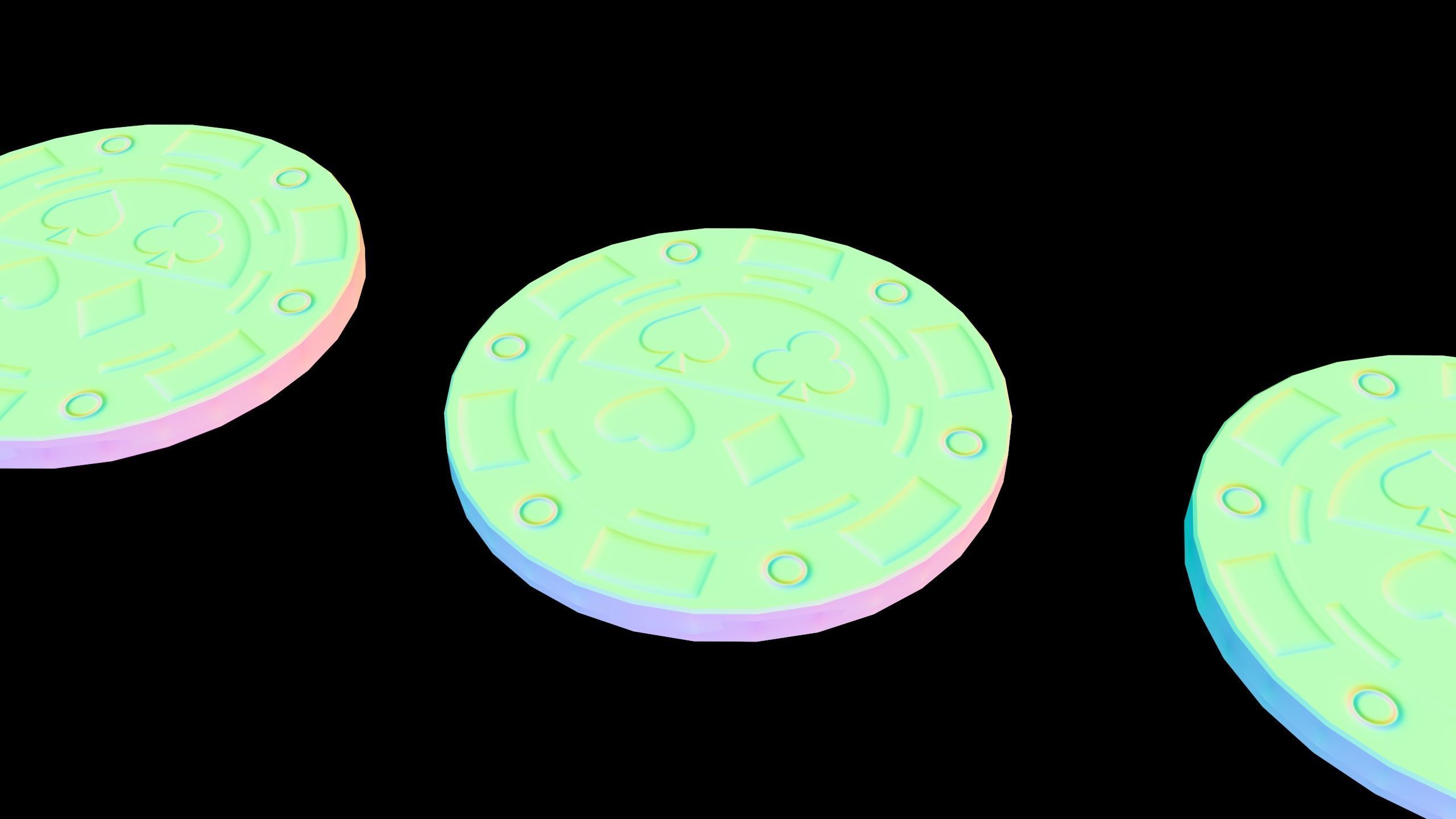 Poker Chips Low-poly 3D model_14