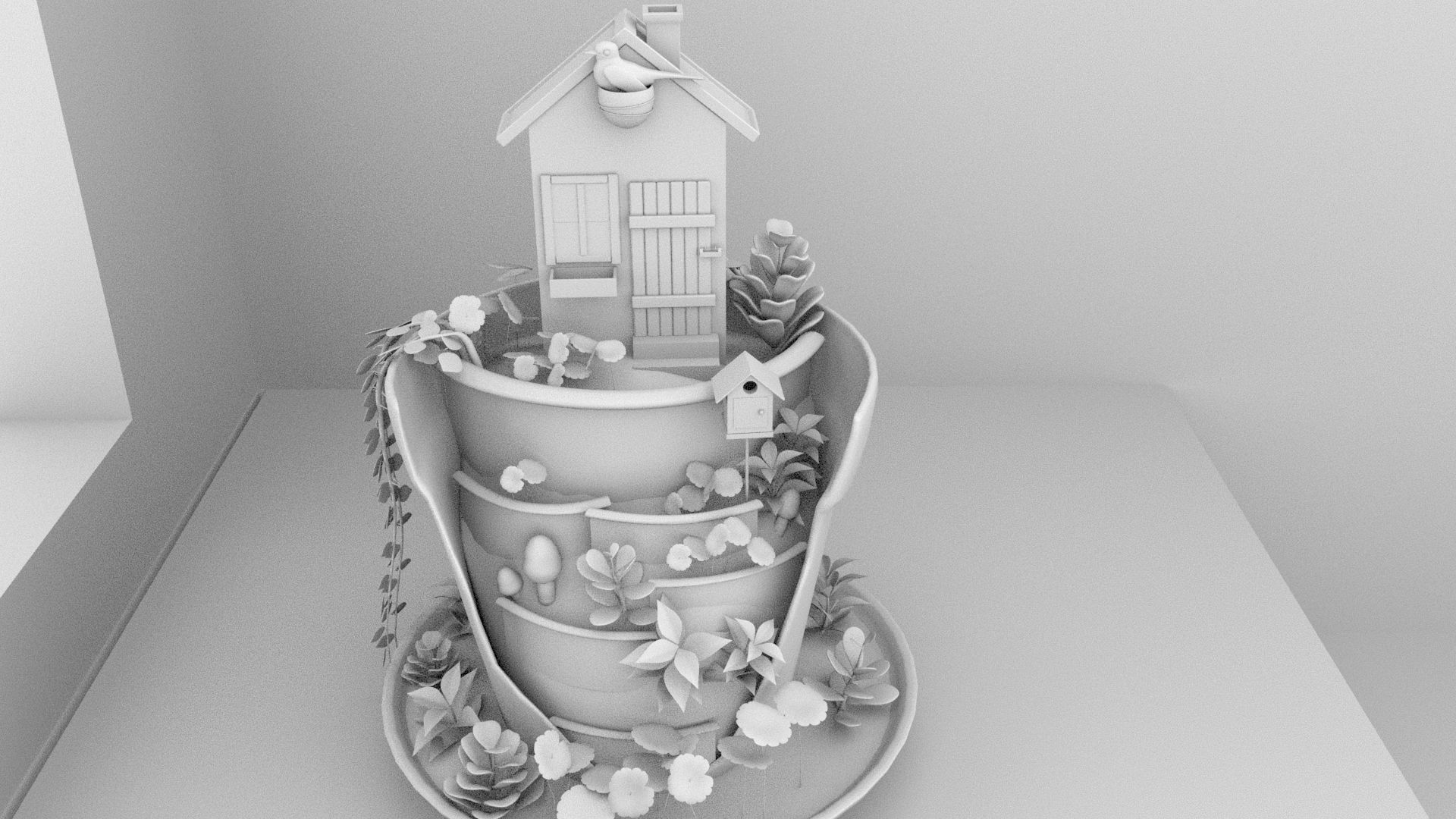 creative pot flower2 3D model_11