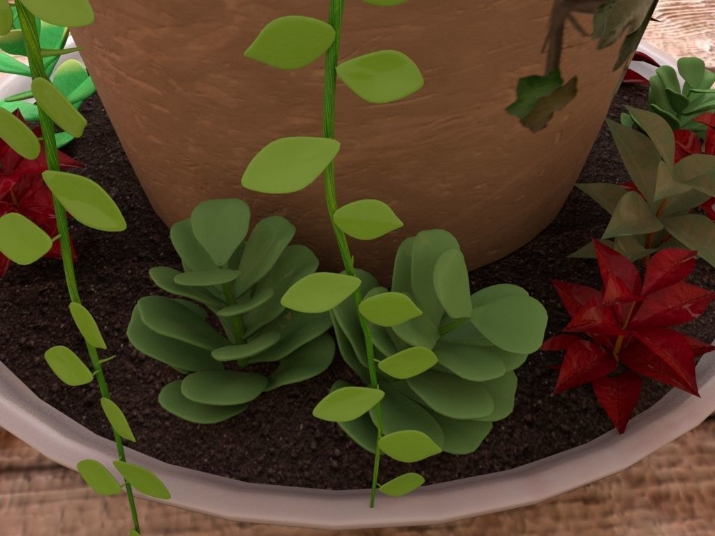 creative pot flower2 3D model_3