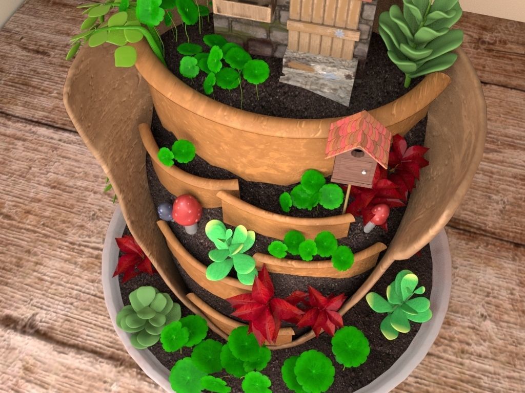 creative pot flower2 3D model_17