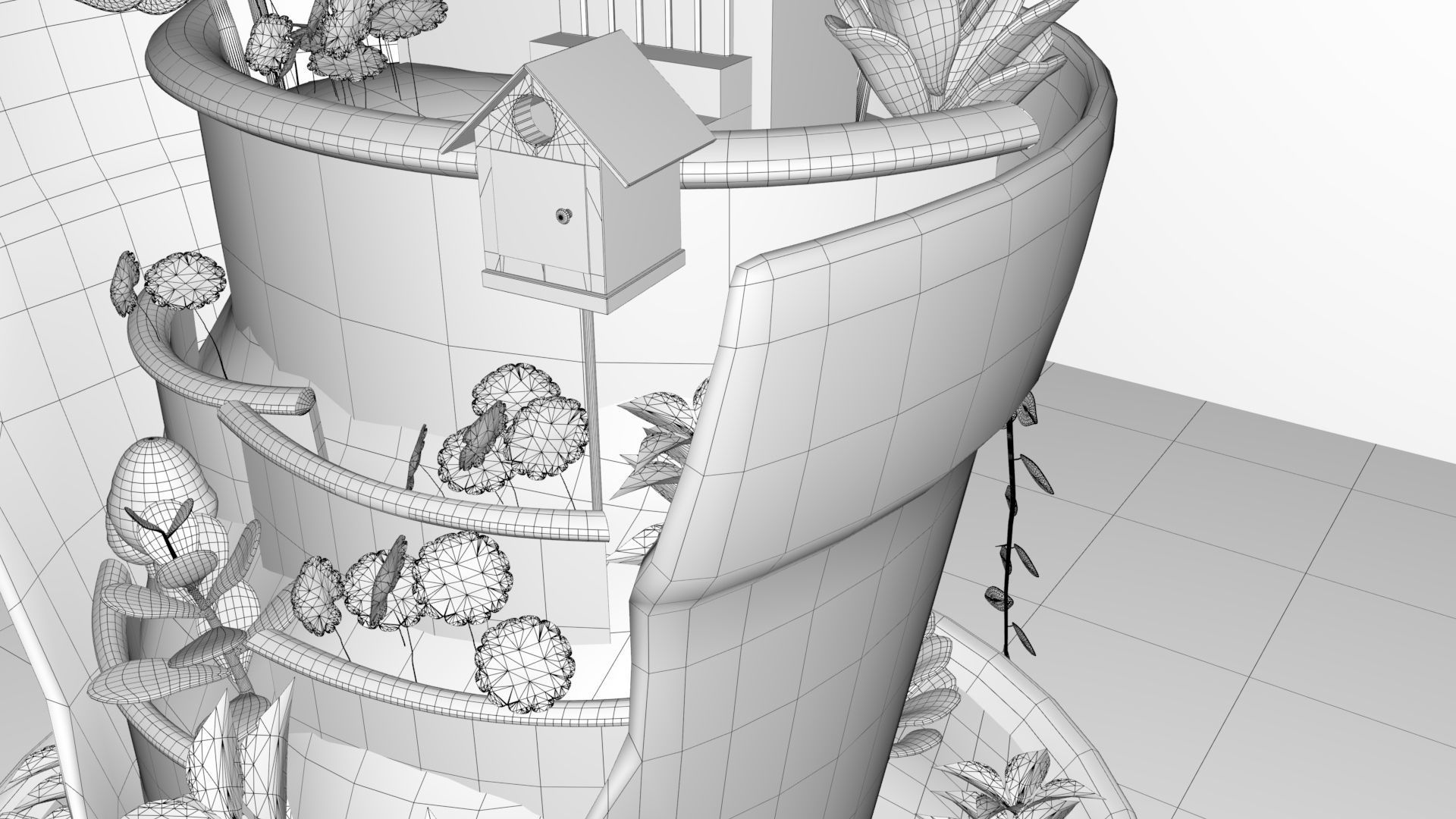 creative pot flower2 3D model_10