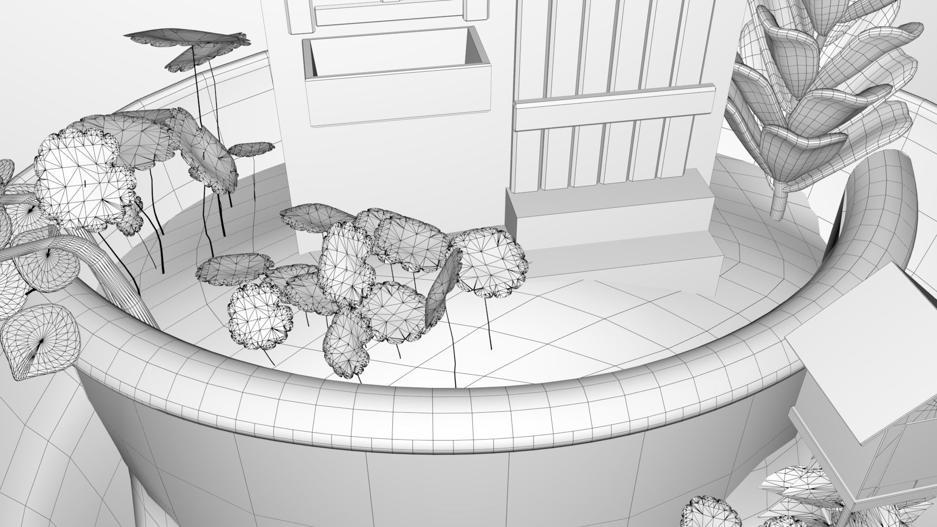 creative pot flower2 3D model_8