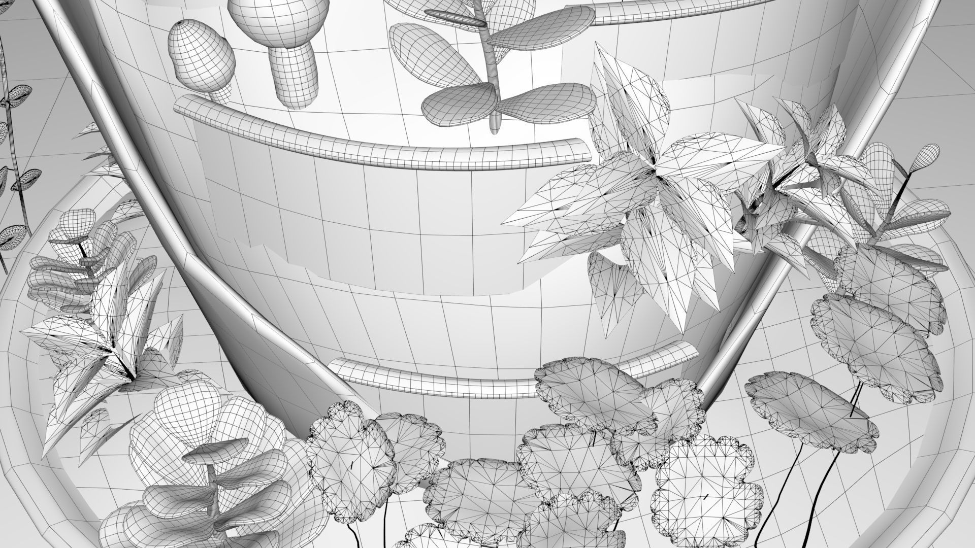 creative pot flower2 3D model_7