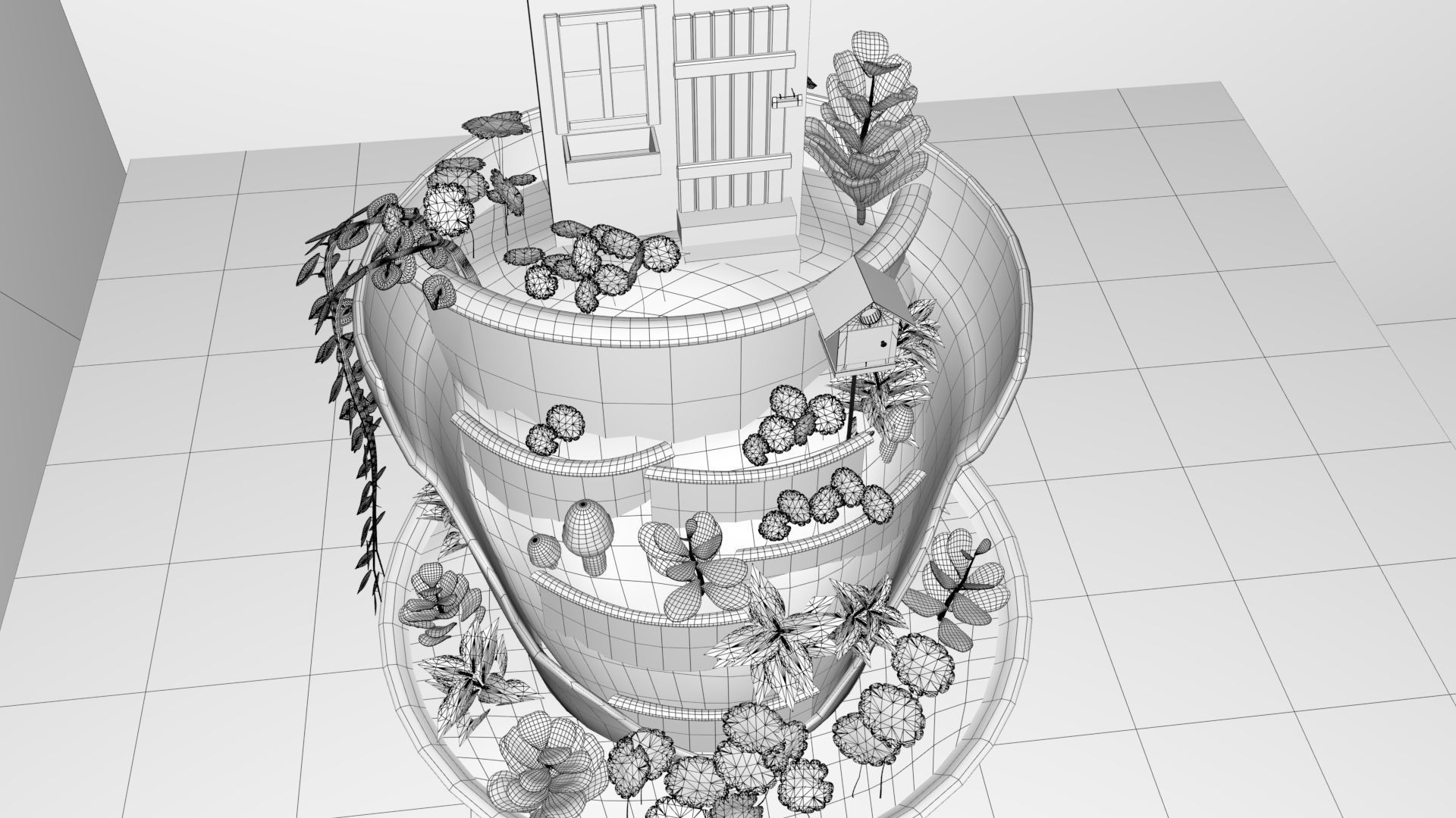 creative pot flower2 3D model_6