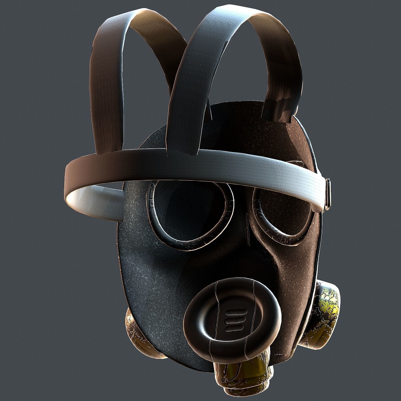 Gas mask helmet 3d model scifi Low-poly  Low-poly 3D model_5