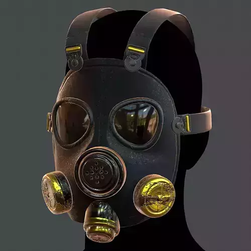 Gas mask helmet 3d model scifi Low-poly 