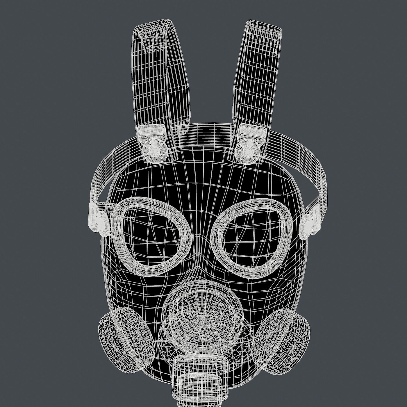 Gas mask helmet 3d model scifi Low-poly  Low-poly 3D model_8