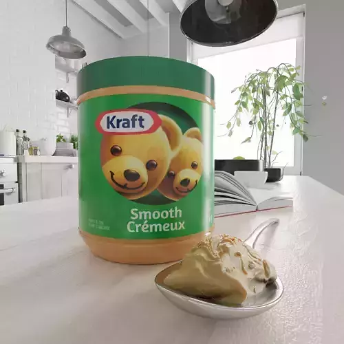 Kraft Peanut butter Photorealistic Low Poly  PBR - 3D Model