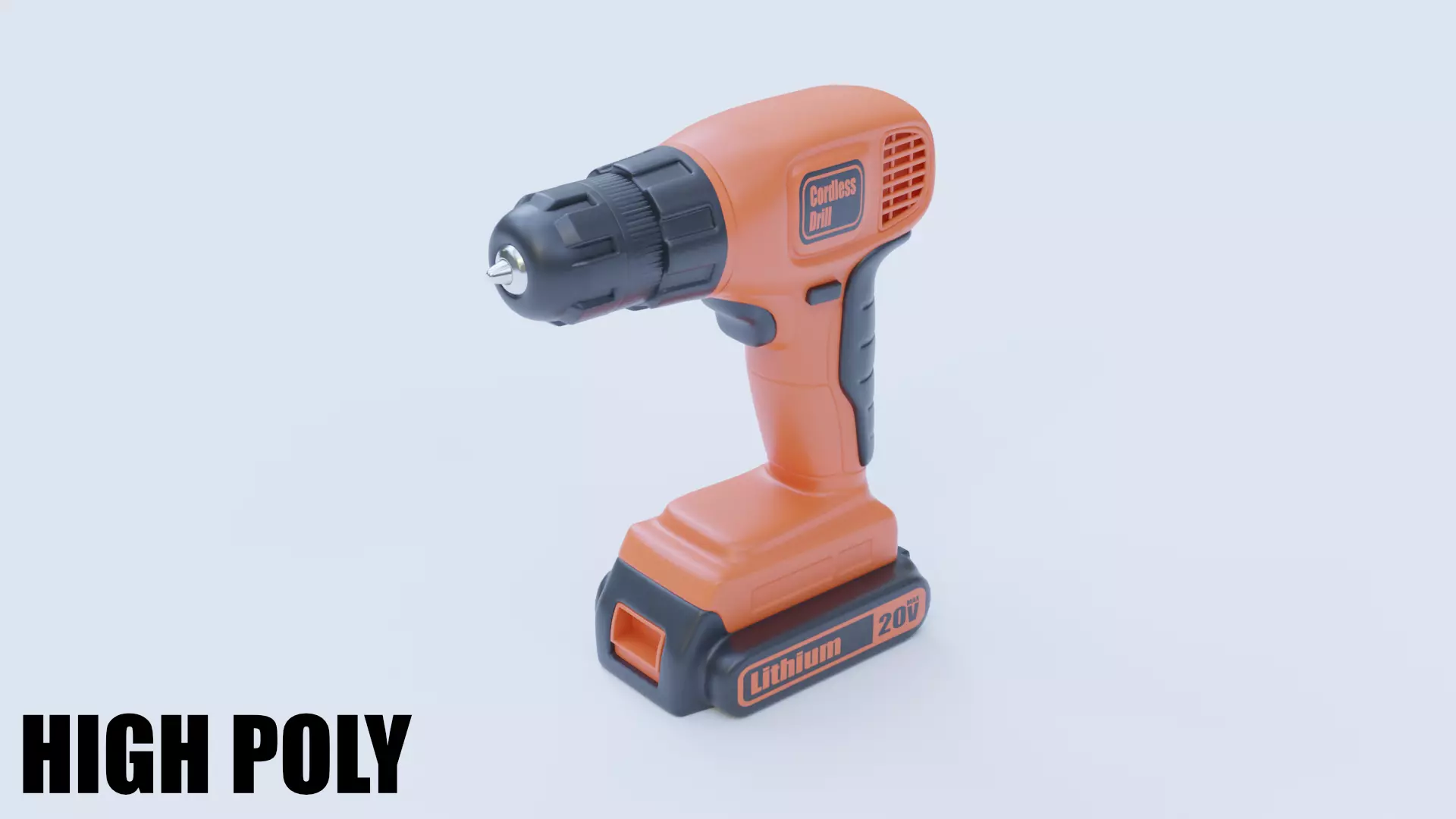 Cordless Drill Low-poly 3D model