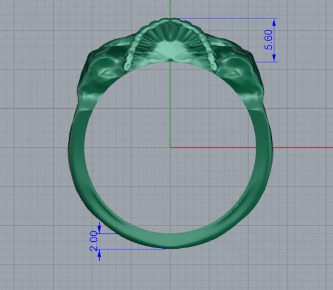 Skull ring engraving Memento mori 3D print model_9