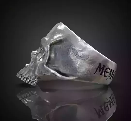 Skull ring engraving Memento mori 3D print model