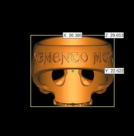 Skull ring engraving Memento mori 3D print model_14