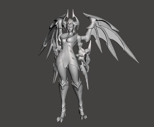 Ruined Shyvana 3D Model 3D print model