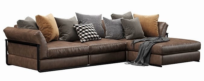 Flexform Zeno Chaise Lounge 3D model 6
