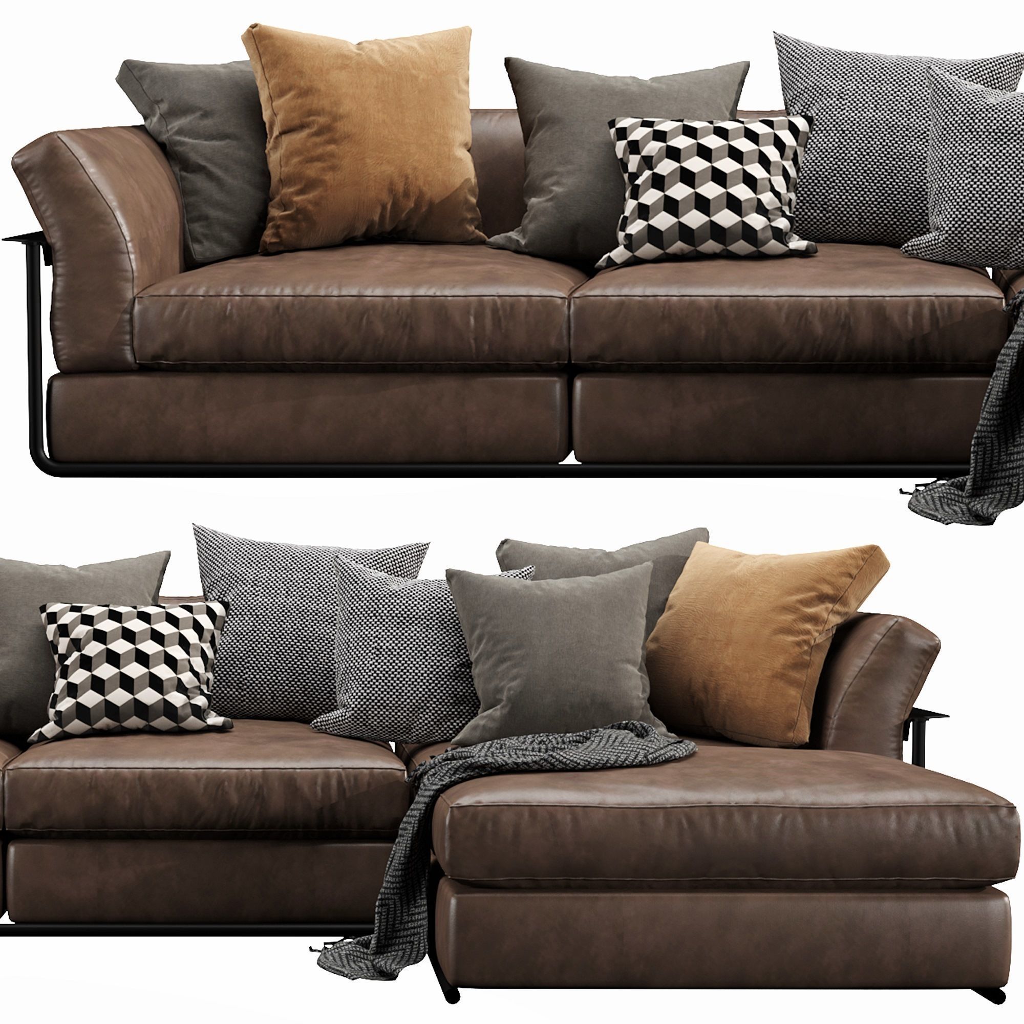 Flexform Zeno Chaise Lounge 3D model_1