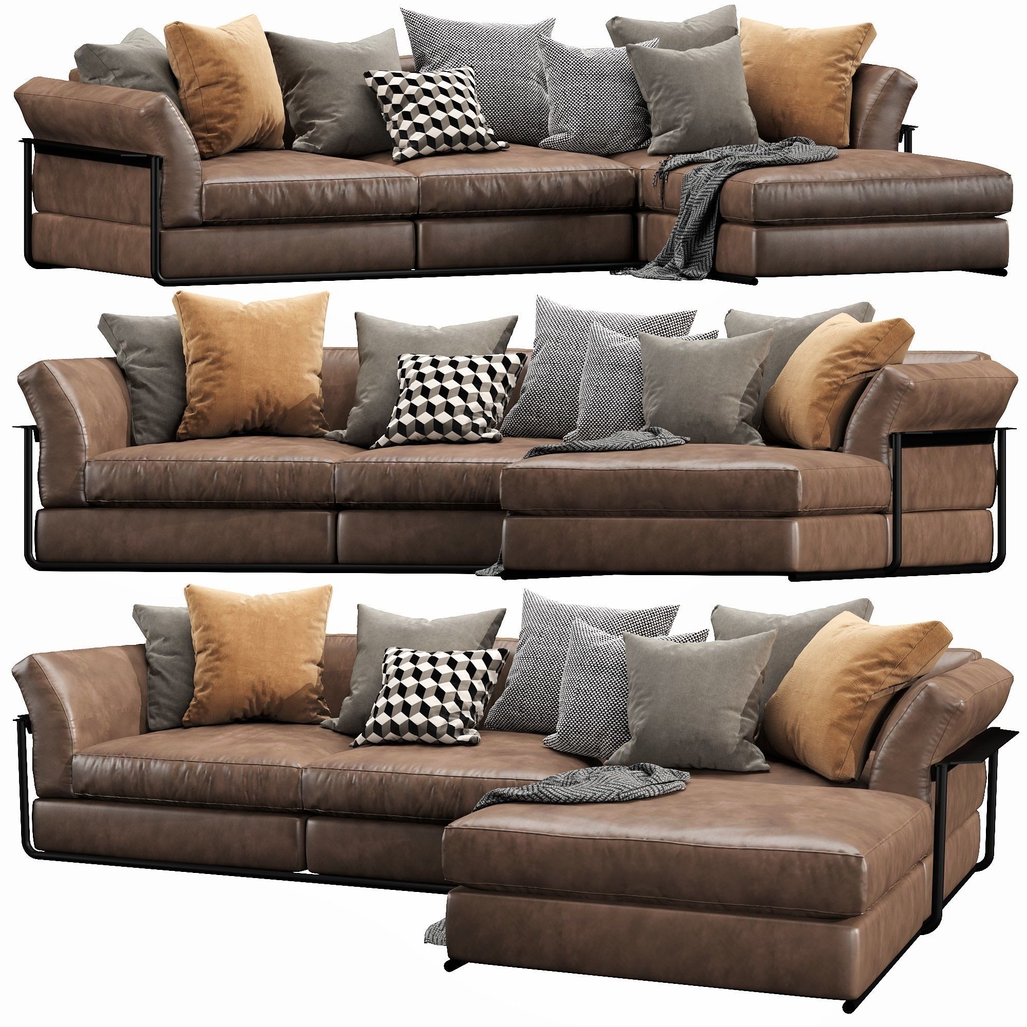 Flexform Zeno Chaise Lounge 3D model_4