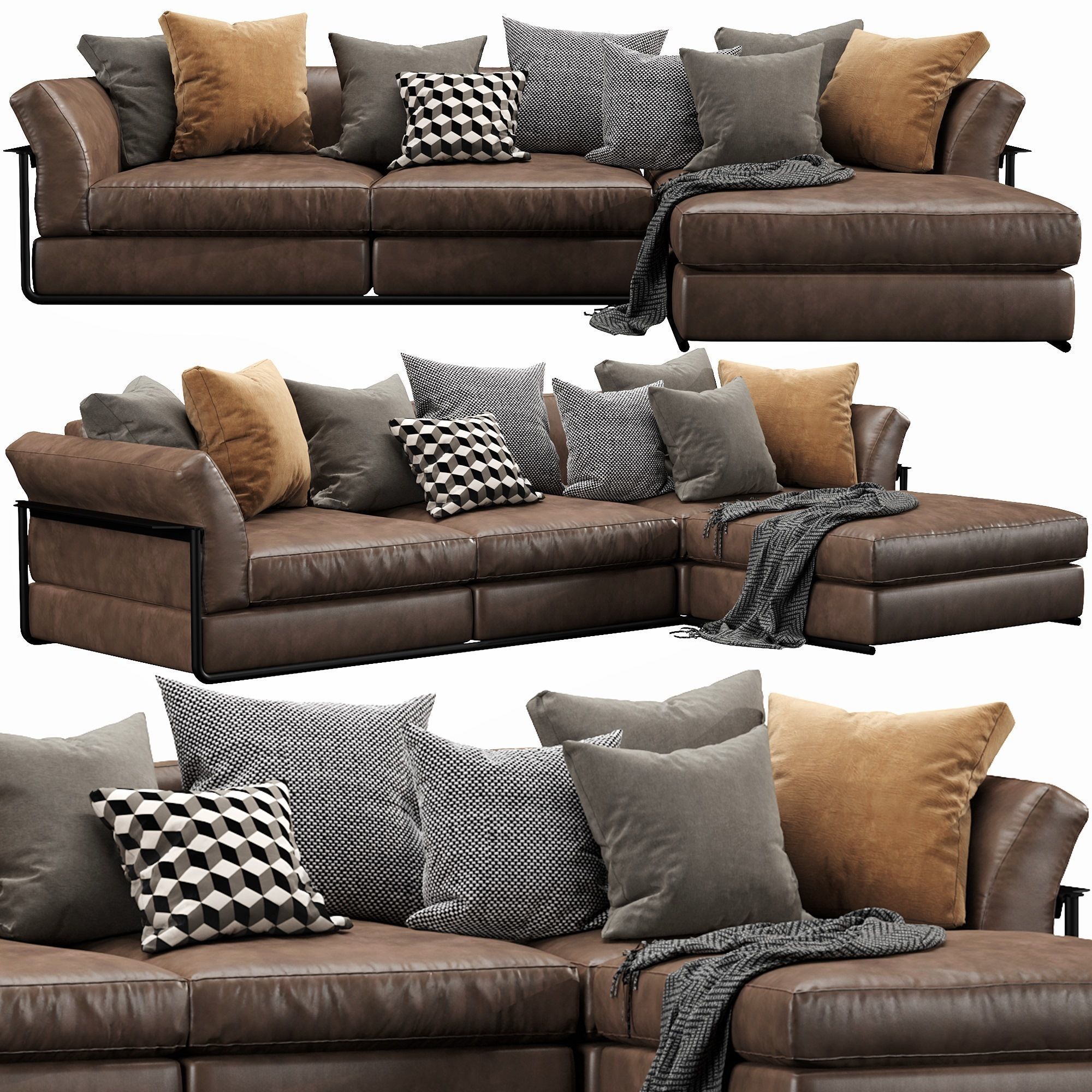 Flexform Zeno Chaise Lounge 3D model_3