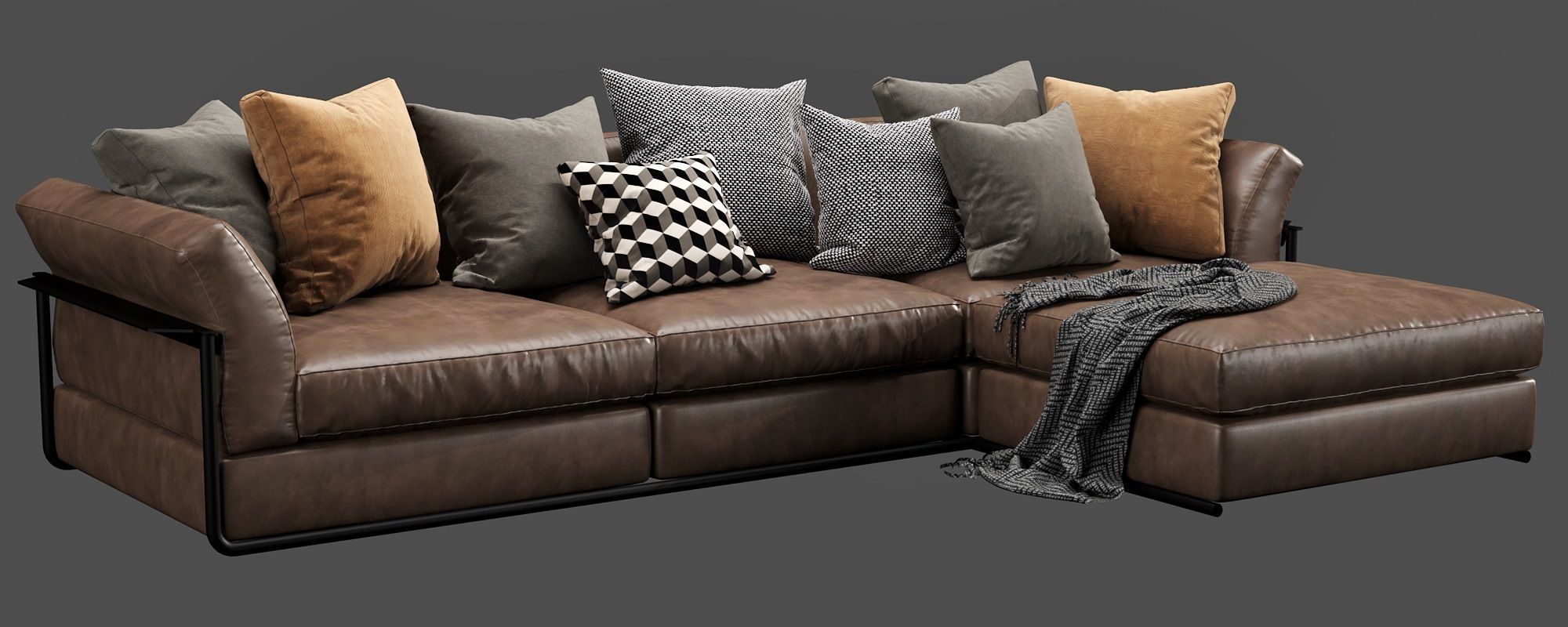 Flexform Zeno Chaise Lounge 3D model_6