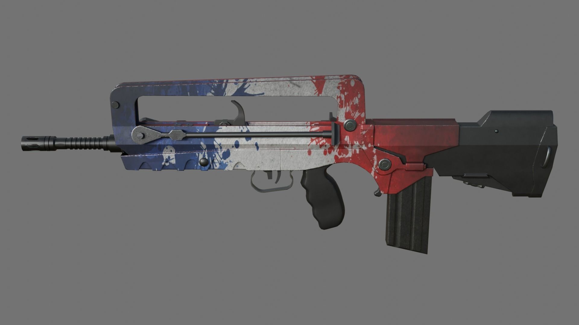 Famas F1 Low-poly 3D model_7